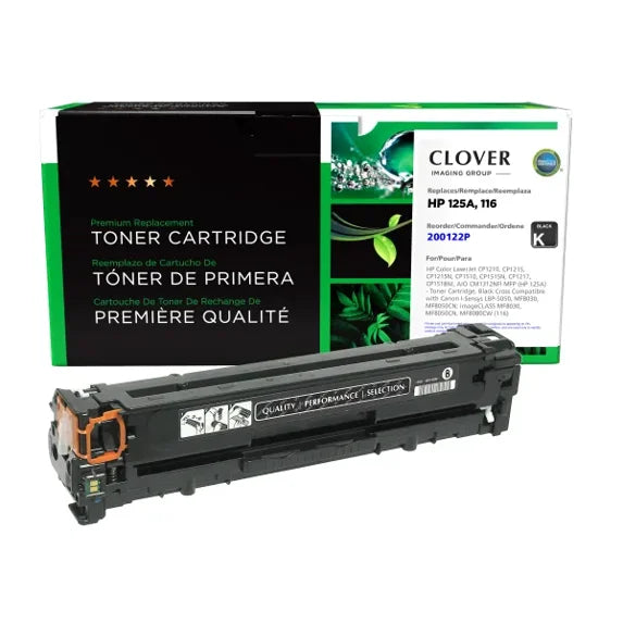 Clover Remanufactured Black Toner Cartridge for HP 125A (CB540A)