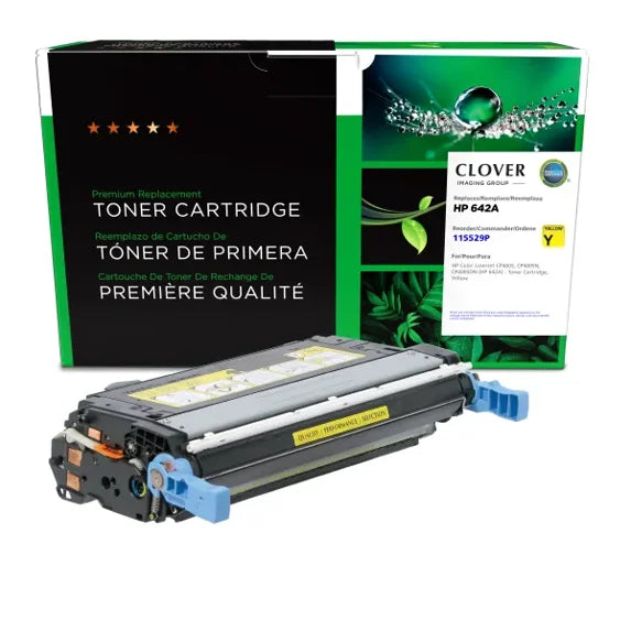 Clover Remanufactured Yellow Toner Cartridge for HP 642A (CB402A)