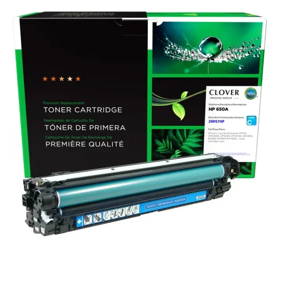 Clover Remanufactured Cyan Toner Cartridge for HP 650A (CE271A)