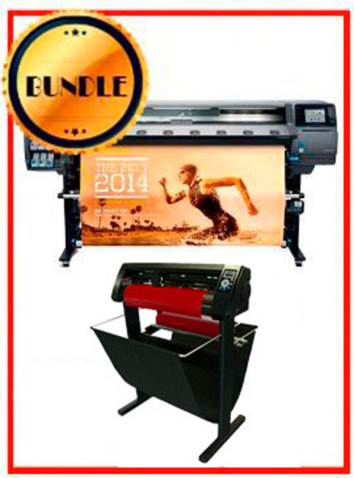 PAQUETE - Impresora HP Latex 360 de 64" - Reacondicionada (90 días, 1, 2, 3 o 4 años de garantía) + Cortadora de vinilo de 53" con 3 brazos y corte de contornos con software VinylMaster Cut - Nueva