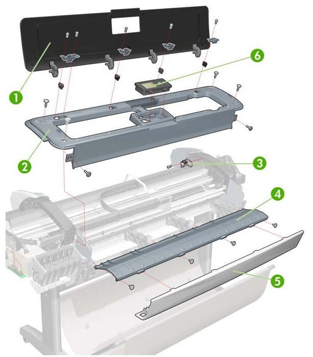 Cubierta superior para la HP DesignJet T770 serie 44 pulgadas (CH539-67011)