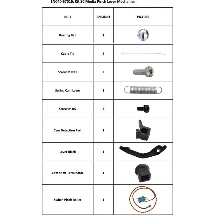 Mecanismo de palanca de presión de material del kit SummaCut (1NC40-67016)