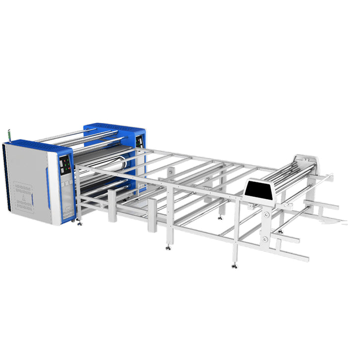 Máquina de transferencia térmica de gran formato rollo a rollo de 74,8 pulgadas/1900 mm con PLC y mantilla de alineación automática (máquina de calentamiento por aceite)