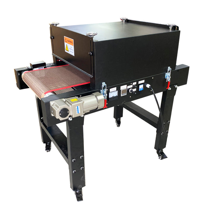 Secador de túnel transportador de camisetas pequeño de 220 V y 3500 W, 1,2 m de largo x 47 cm de banda, para serigrafía DTF