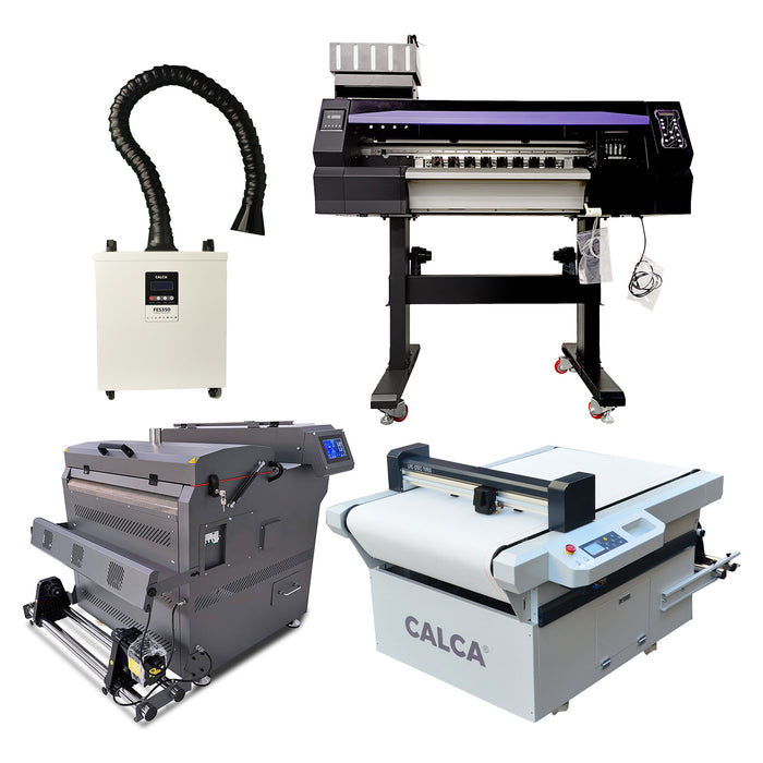 Sistema de impresión DTF CALCA Prime de 24 pulgadas (cabezales duales Epson I3200-A1, agitador de polvo compacto y secador)