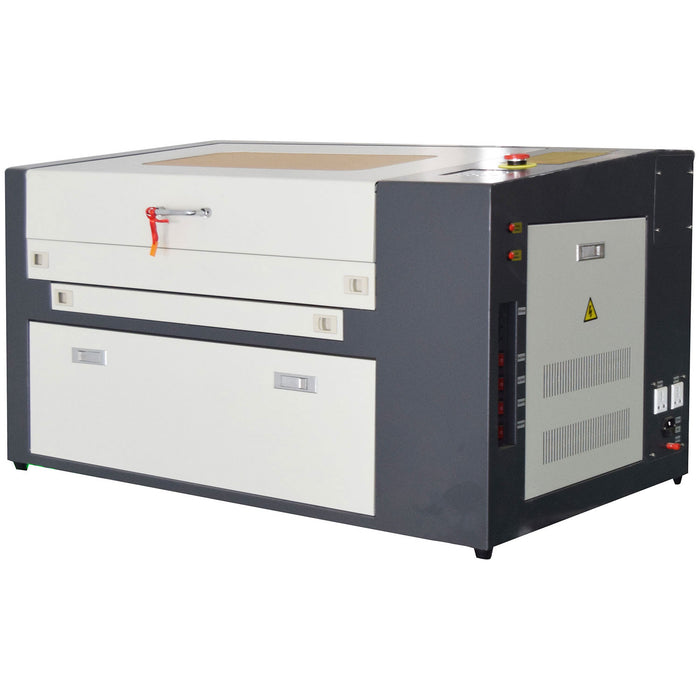 Máquina de grabado láser de CO2 de 50 W con mesa de trabajo de 30 x 50 cm y rodillo giratorio en el eje Y
