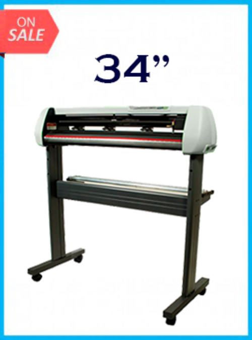 Cortadora de vinilo MH de 34" con soporte y software de diseño y corte - Nueva