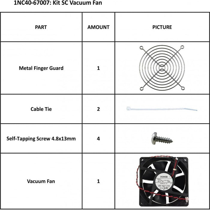 Kit de ventilador de aspiración SummaCut (1NC40-67007)