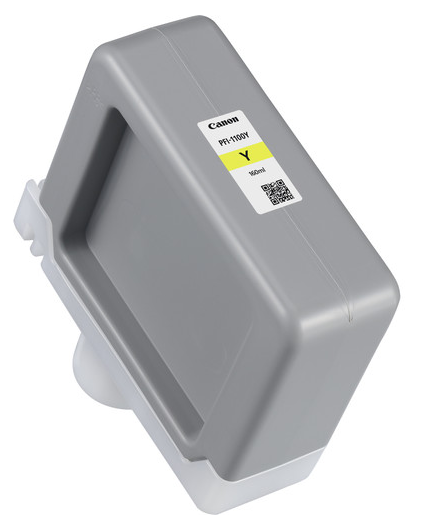 Depósito de tinta pigmentada amarilla Canon PFI-1100Y (160 ml) para imagePROGRAF PRO-2000, PRO-2100, PRO-4000, PRO-4000S, PRO-4100, PRO-4100S, PRO-6000S, PRO-6100, PRO-6100S - 0853C001AA
