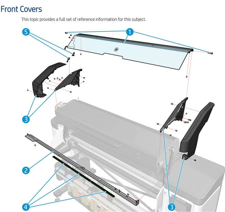 Ventana frontal para impresoras HP Latex de 700 W y 800 W (Y0U21-67091) - Nueva