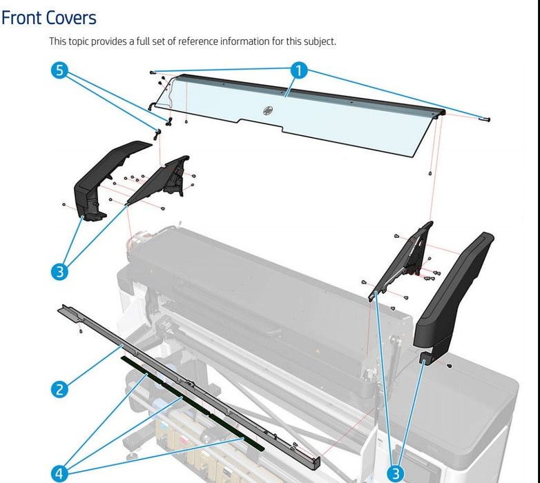 Curado de cubiertas laterales para impresora HP Latex 700/700W (Y0U21-67094) - Nuevo
