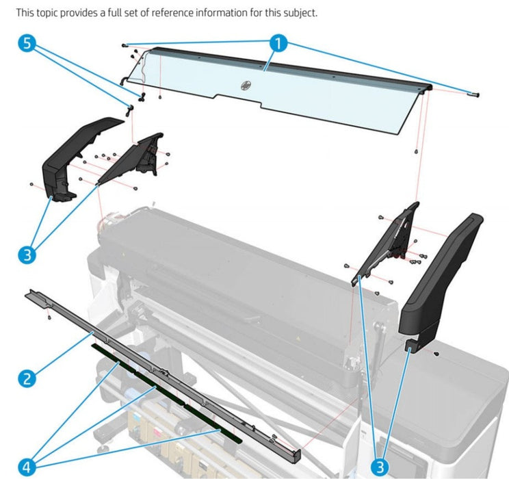 Curado de cubiertas laterales para la serie HP Latex 800/800W (Y0U21-67093) - Nuevo