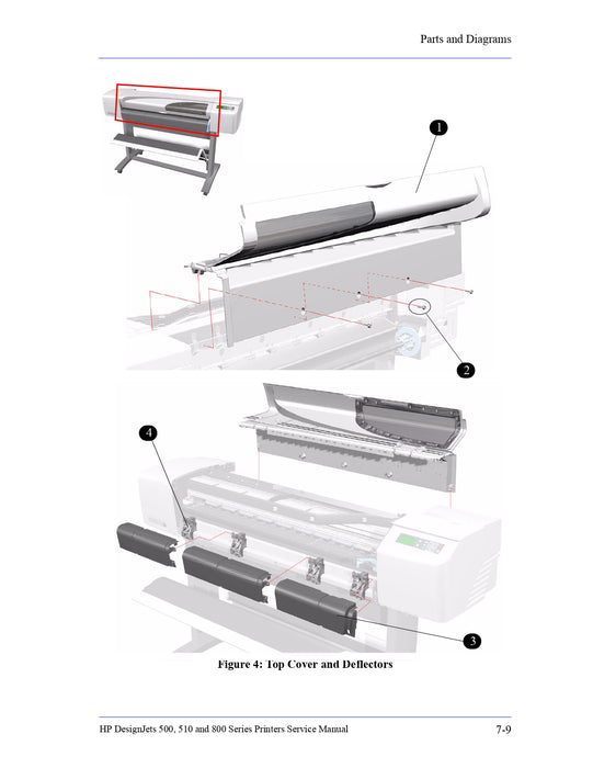 Kit de deflector Ch337-67002 SVC (solo para HP DesignJet serie 510 de 42 pulgadas)
