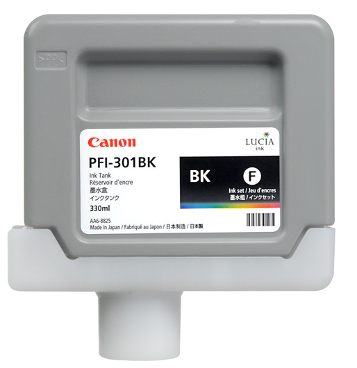 Depósito de tinta negra Canon PFI-301BK (330 ml) para imagePROGRAF iPF8000, iPF8000S, iPF9000, iPF9000S - 1486B001AA