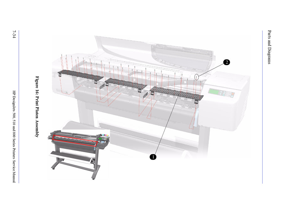 Kit de platina de impresión C7769-60174 - Para plotters HP DesignJet 510, 500 y 800