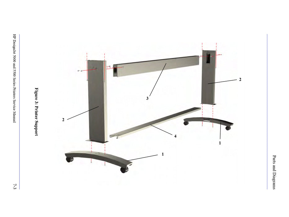 Travesaño superior para impresoras HP DesignJet 5000 y 5500 de 42 pulgadas (C6090-60055)