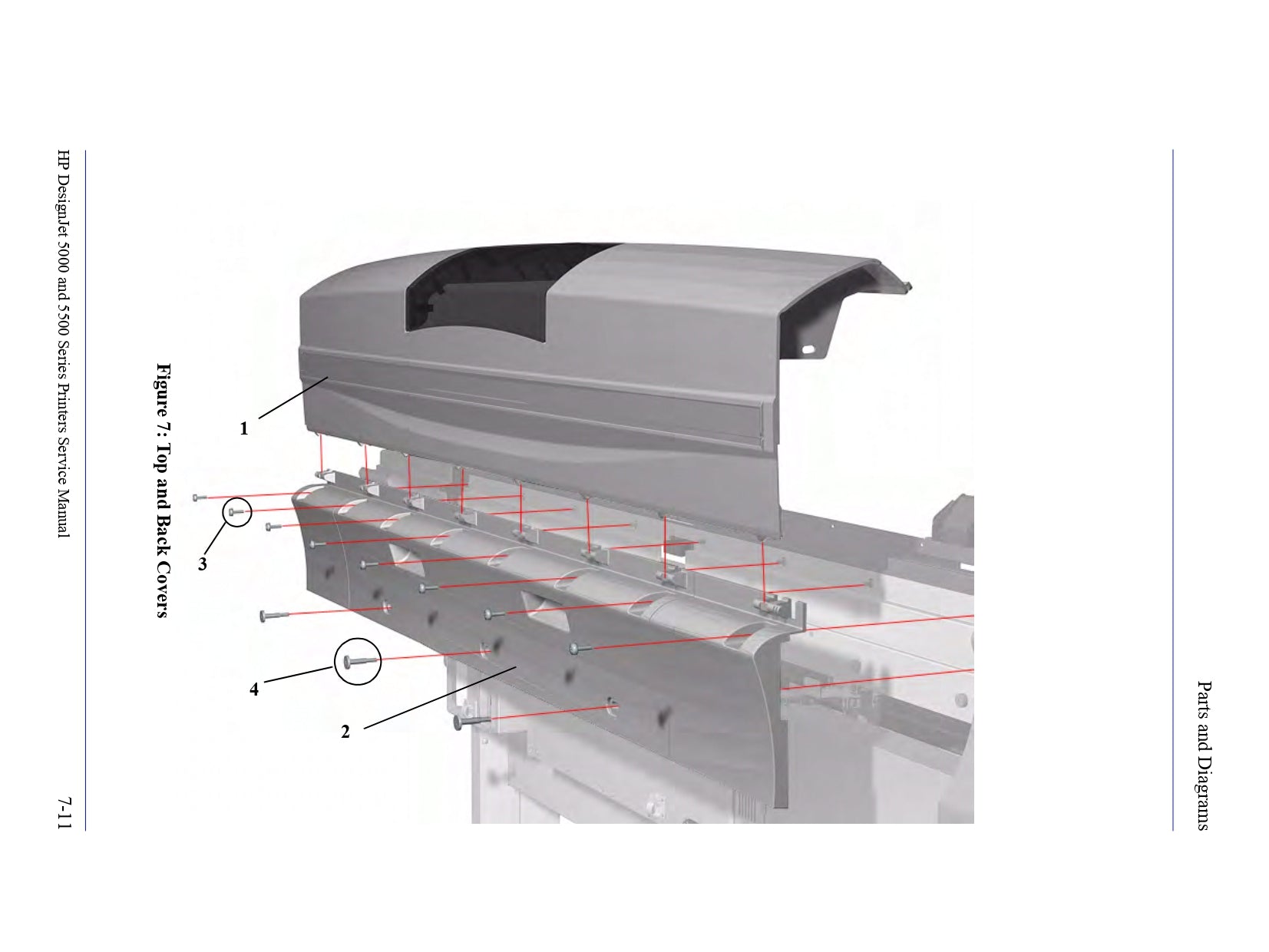 Cubierta trasera (modelo de 42") para impresoras HP DesignJet 5000/5500 (C6090-60037)