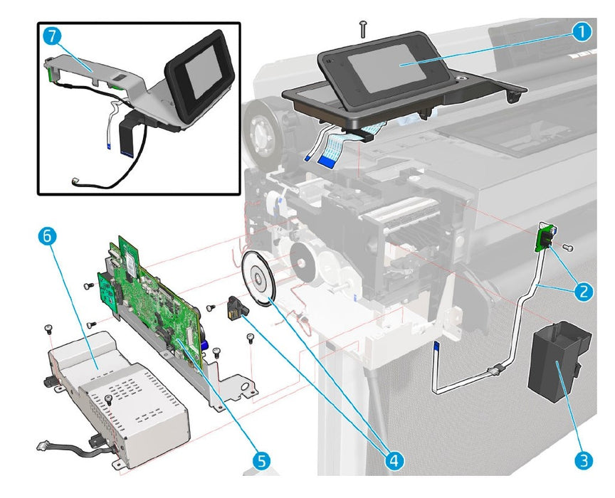 Kit principal PCA SV para las series HP Designjet T730 y T830 (F9A30-67001)