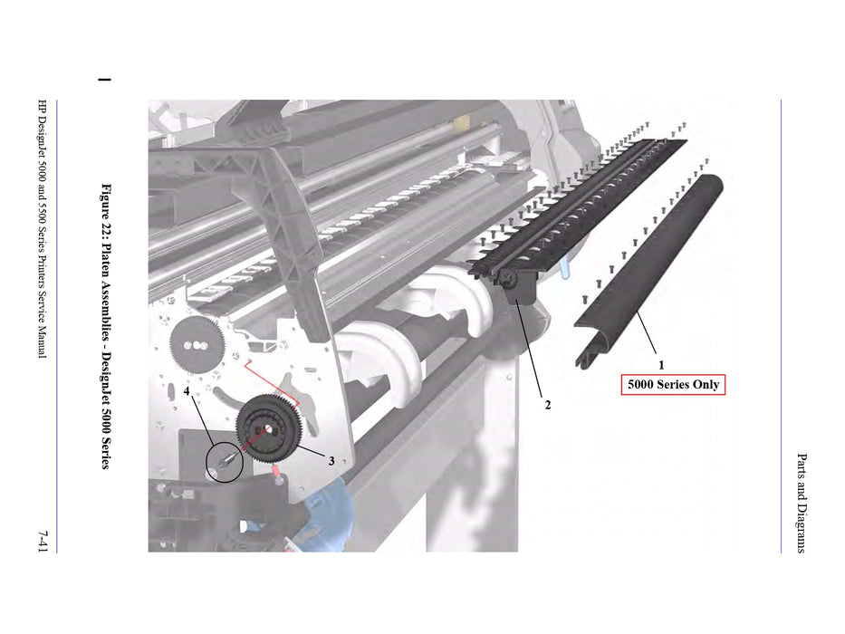 Conjunto de platina central para impresoras HP DesignJet 5000/5500 - Modelo de 60" (C6095-60284)