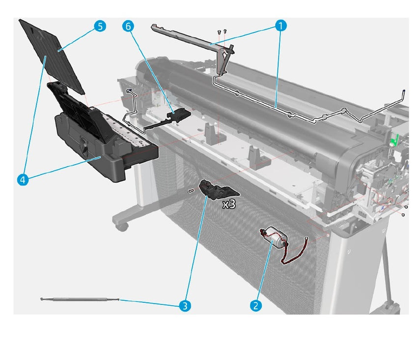 Extensión de bandeja de papel para varias hojas para HP Designjet T730, T830, T525, T520, T120 y otras series T (CQ890-67047)