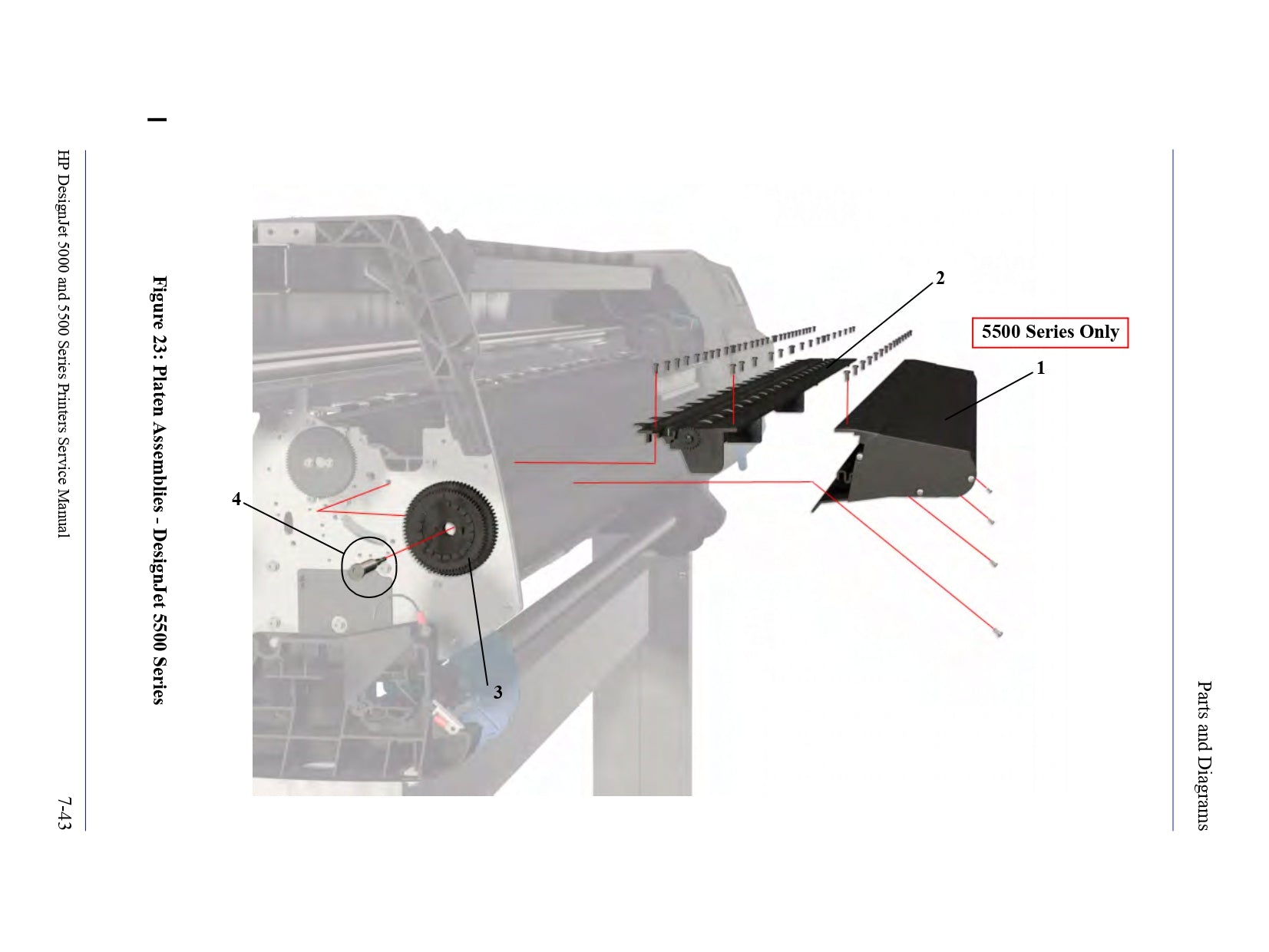Conjunto de calentador para impresoras HP DesignJet 5000/5500 - Modelo de 60" (Q1253-60011)