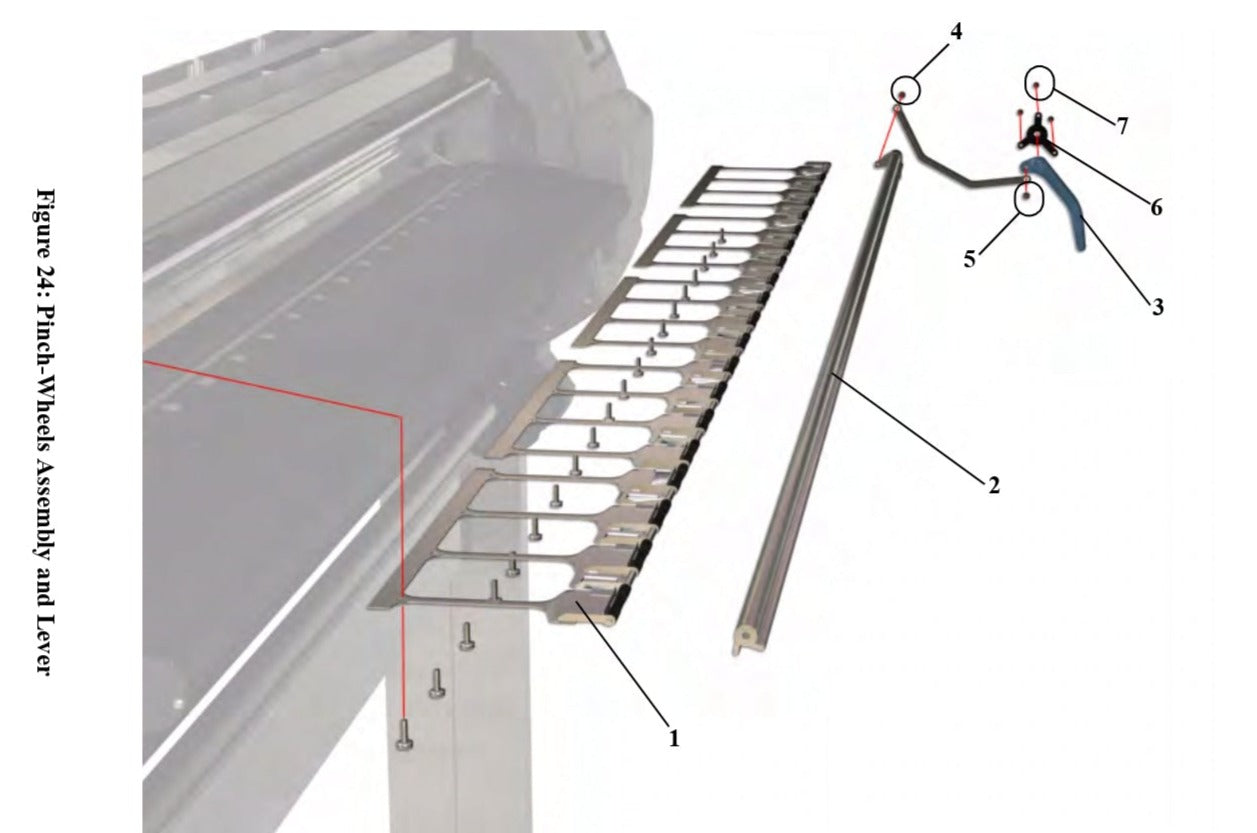 Palanca de liberación de papel para impresoras HP DesignJet 5000/5500 (C6090-60102) - Nueva