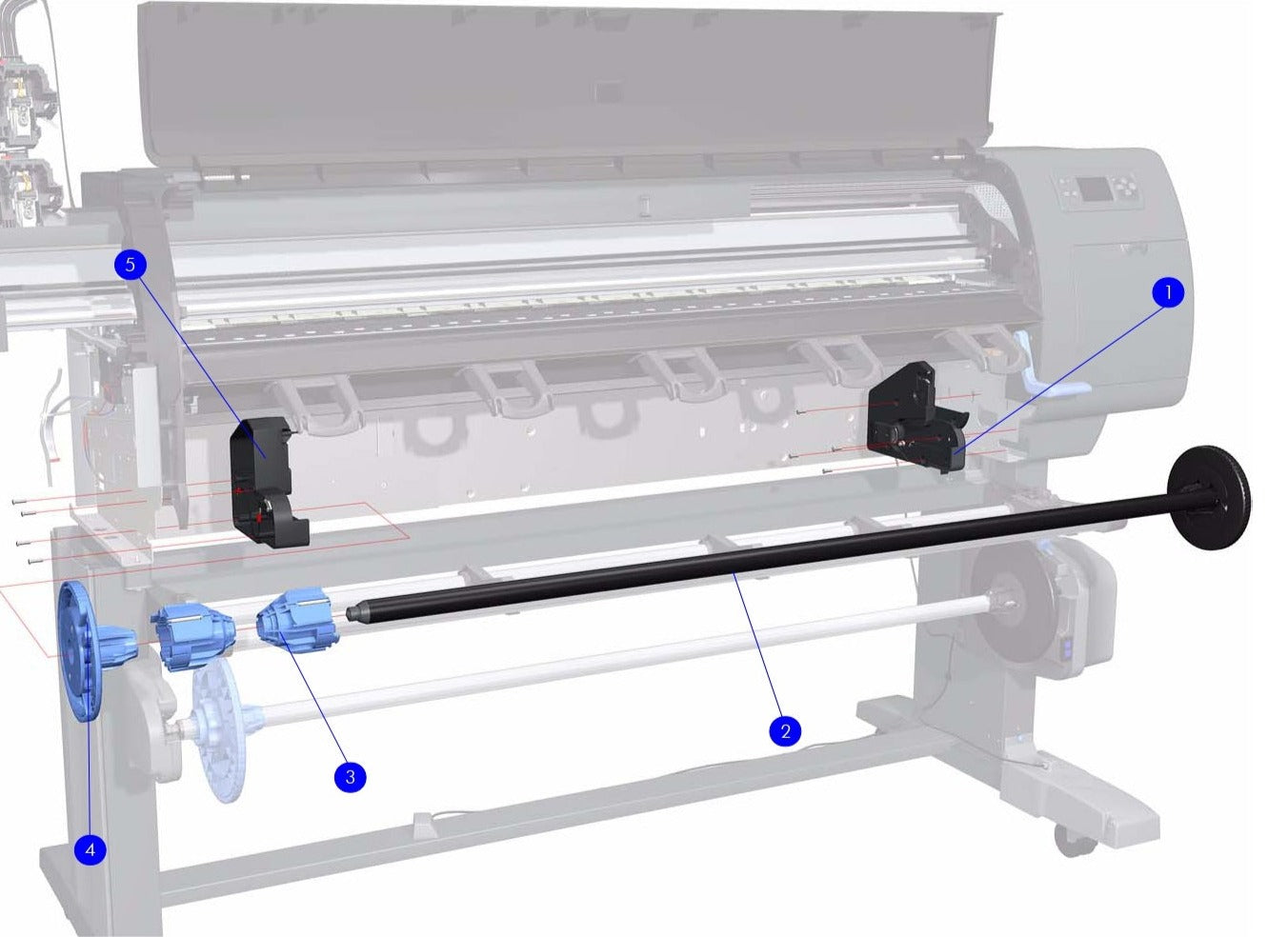 Módulo de alimentación de rollo derecho para HP Designjet serie Z6100, Z6100ps (Q6651-60311) - Nuevo