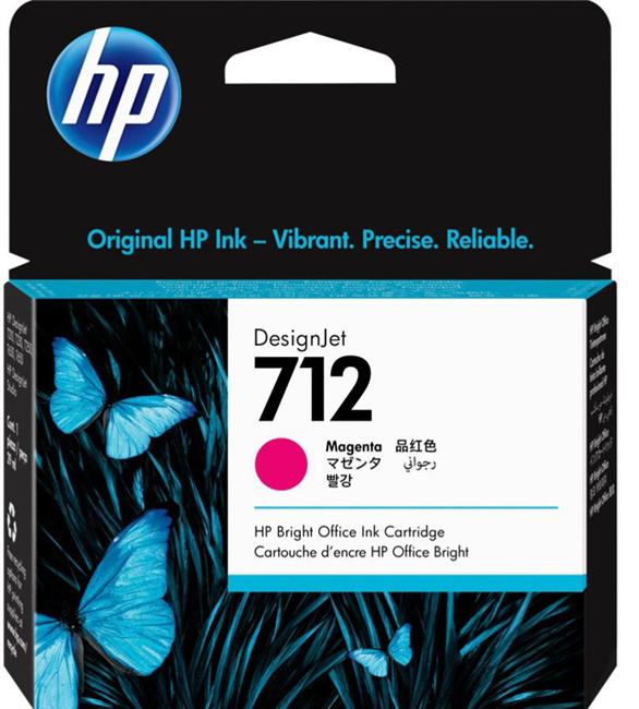 Cartucho de tinta DesignJet HP 712 magenta de 29 ml para T210, T230, T250, T630, T650 - 3ED68A