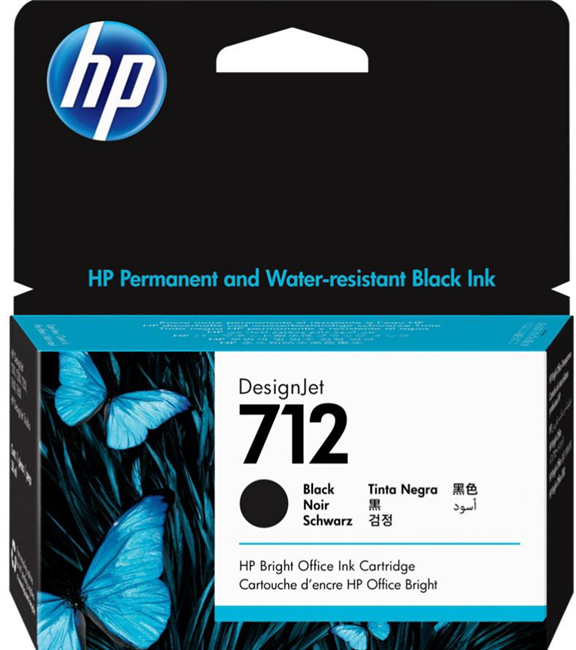 Cartucho de tinta DesignJet HP 712 de 38 ml, color negro, para HP DesignJet T230, T250, T630 y T650 - 3ED70A