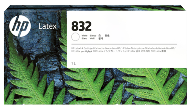 Cartucho de tinta blanca HP 832 de 1 litro para Latex de 700 W - 4UV29A