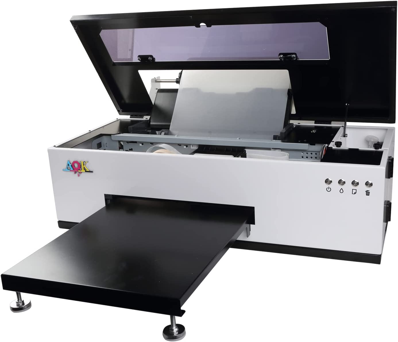 Impresora DTF continua A3 y sistema de agitación de tinta blanca L1800 con agitador de polvo para telas, cuero, juguetes, trajes de baño, artesanías, camisetas y otros materiales (6 cartuchos de tinta de 100 ml + 1 rollo de película + polvo)