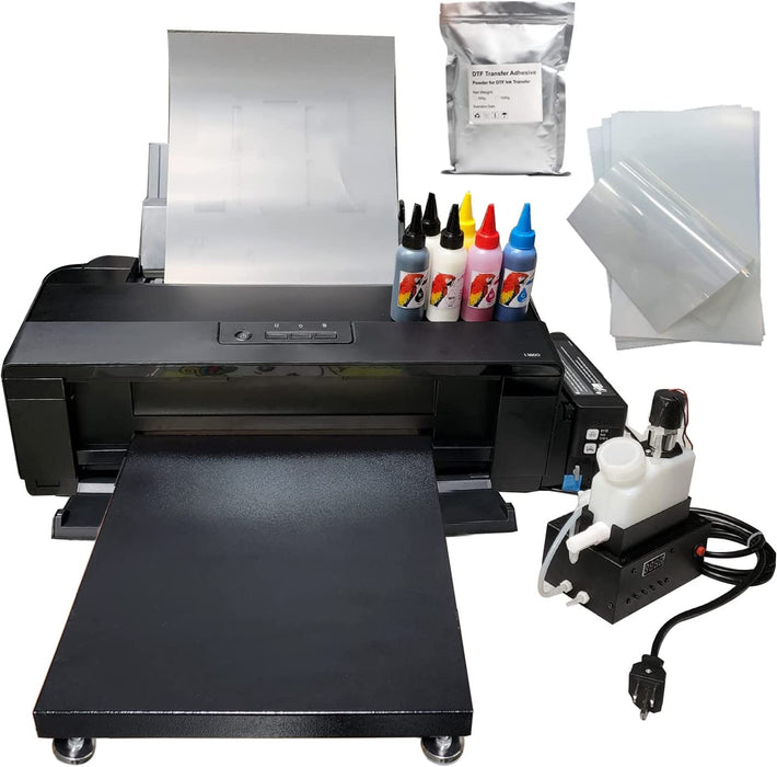 Impresora de transferencia térmica DTF A3+ L1800. Impresión directa a película para telas, cuero, juguetes, trajes de baño, artesanías, camisetas y almohadas (NEGRO).