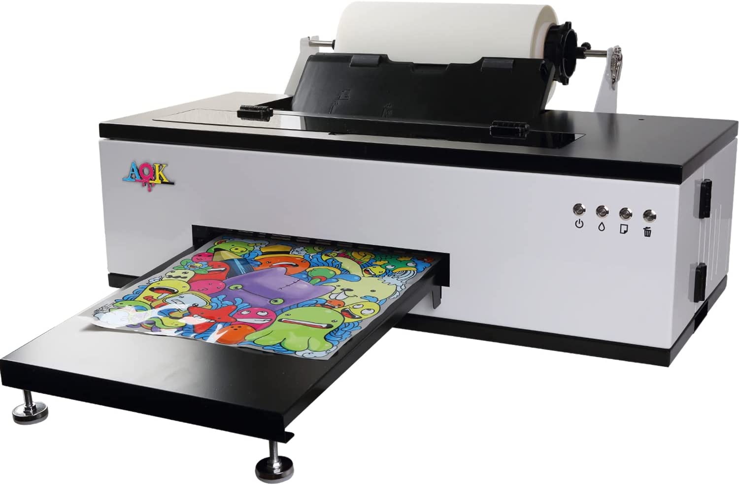 Impresora DTF continua A3 y sistema de agitación de tinta blanca L1800 con agitador de polvo para telas, cuero, juguetes, trajes de baño, artesanías, camisetas y otros materiales (6 cartuchos de tinta de 100 ml + 1 rollo de película + polvo)