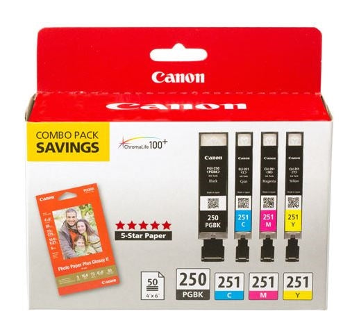 Paquete de tinta combinado de 4 colores Canon PGI-250/CLI-251 - 6497B004