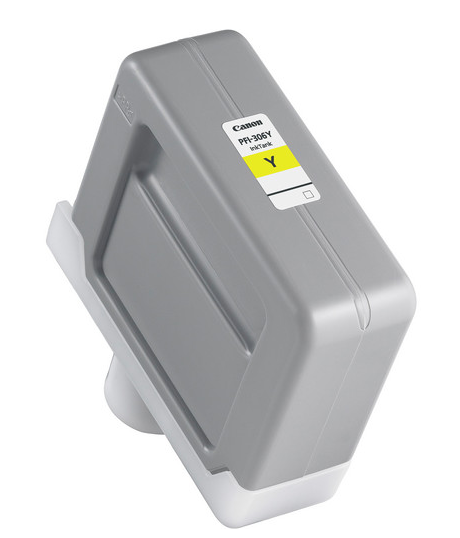 Depósito de tinta amarilla Canon PFI-306Y (330 ml) para imagePROGRAF iPF8300, iPF8300S, iPF8400, iPF8400S, iPF9400, iPF9400S - 6660B001AA