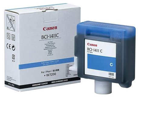 Tanque de tinta cian Canon BCI-1411C (330 ml) para imagePROGRAF W7200, W8200, W8400D - 7575A001AA