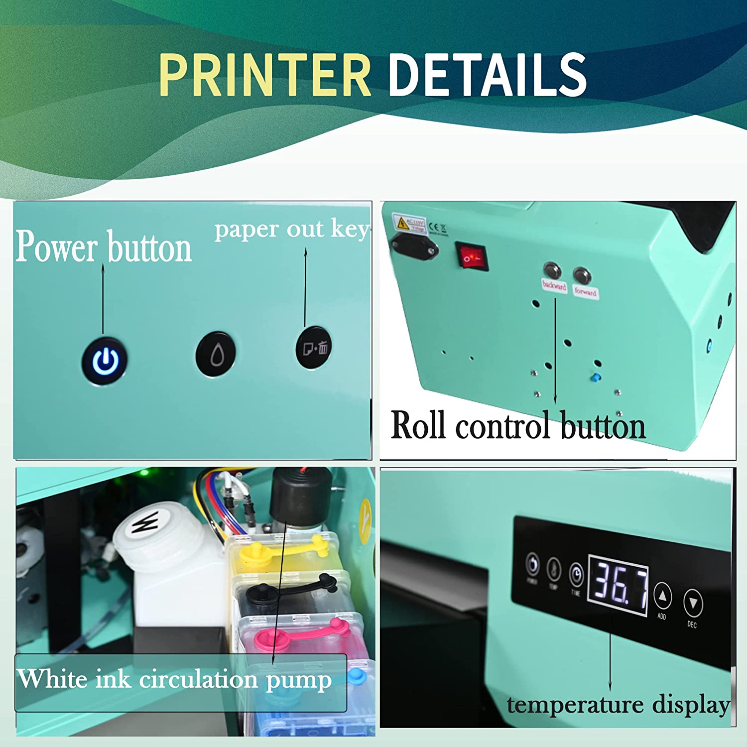 Impresora PUNEHOD A3+ DTF R1390, impresora de transferencia para telas, cuero, juguetes, trajes de baño, artesanías, camisetas, almohadas y otros textiles (impresora + horno)