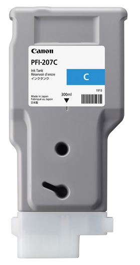 Cartucho de tinta cian Canon PFI-207C (300 ml) para imagePROGRAF iPF680, iPF685, iPF780, iPF785 - 8790B001AA