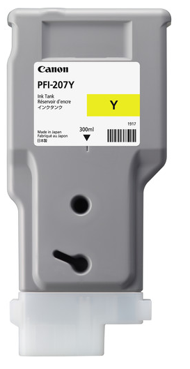 Cartucho de tinta amarilla Canon PFI-207Y (300 ml) para imagePROGRAF iPF680, iPF685, iPF780, iPF785 - 8792B001AA