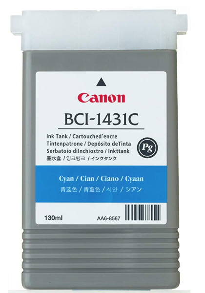 Tanque de tinta cian Canon BCI-1431C (130 ml) para imagePROGRAF W6200, W6400 - 8970A001AA
