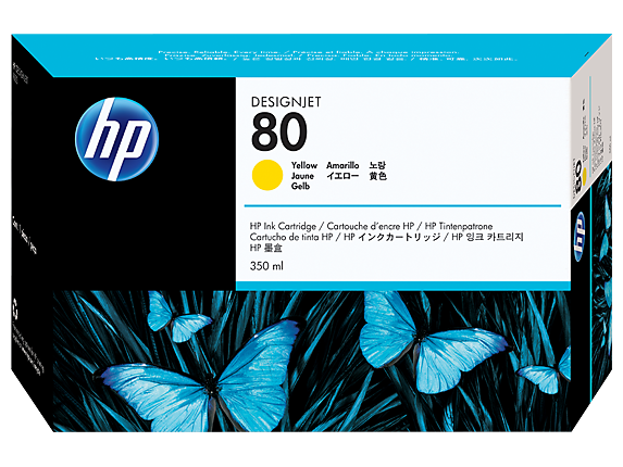 HP 80 Yellow Ink Cartridge 350-ml C4848A www.wideimagesolutions.com Parts and Inks 221.25