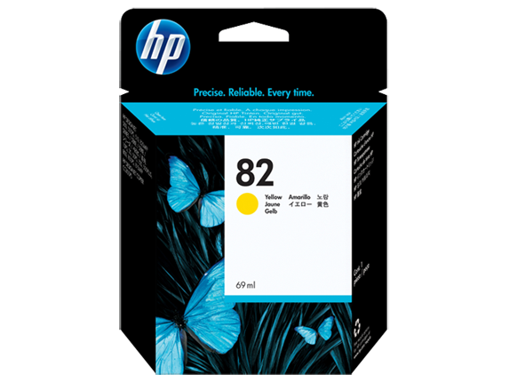 Cartucho de tinta amarilla HP 82 de 69 ml para DesignJet 120, 500, 510, 800, 815, 820 - C4913A