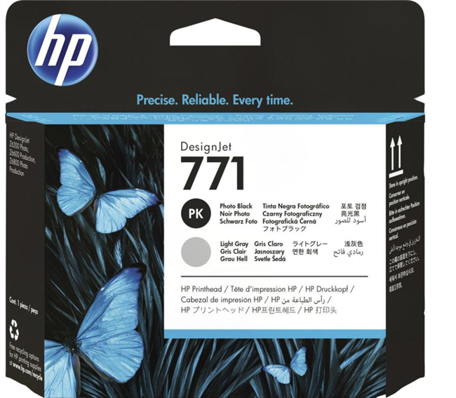 Cabezal de impresión DesignJet HP 771 negro fotográfico/gris claro para HP DesignJet Z6200, Z6600, Z6800 - CE020A