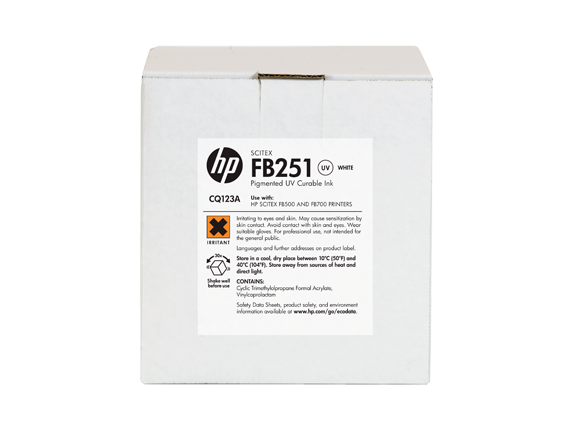 HP FB251 2-liter White Scitex Ink Cartridge for FB550, FB750 www.wideimagesolutions.com Parts and Inks 415.00