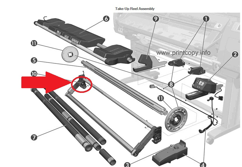 HP DESIGNJET L26500 TAKE UP REEL (TUR) DANCER CQ869-67050 NEW OEM www.wideimagesolutions.com Parts and Inks 556.99