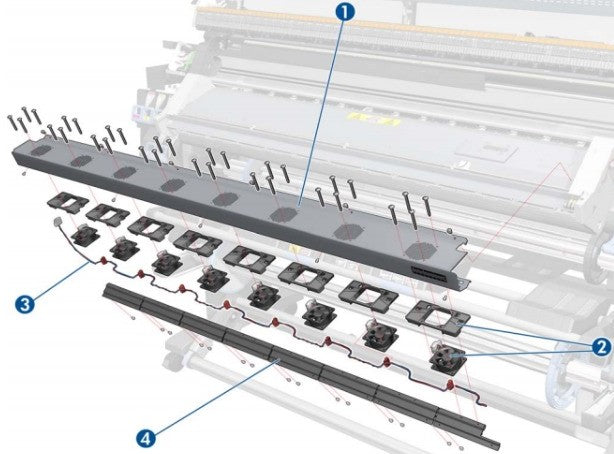 HP CQ869-67033 Curing Fans Cover for HP Designjet L26500 printer www.wideimagesolutions.com 295.14