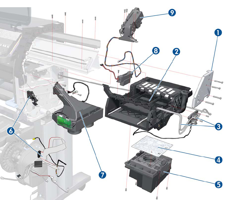 Conjunto de ventilador de aerosol para las series HP DesignJet Z6100, 4000, 4500, 4520 y 4020 (Q1273-60226) - Nuevo