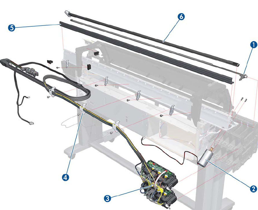 Tubos de suministro de tinta (con cable de arrastre) - Para las series HP DesignJet Z6200, T7100 y D5800 (CQ109-67025, CQ111-60023) - Nuevo