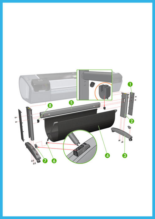 HP Q5669–60236 X-Brace for HP DesignJet Z5200 (part number 5) www.wideimagesolutions.com 90.00