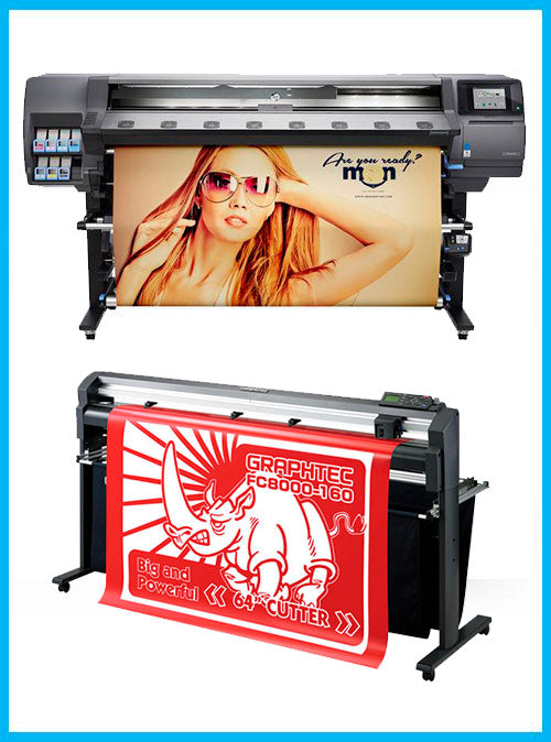 PAQUETE - Impresora HP Latex 360 de 64 pulgadas - Reacondicionada (90 días, 1, 2, 3 o 4 años de garantía) + Plotter de corte de vinilo Graphtec FC8000-160 de 64 pulgadas - Reacondicionado (1 año de garantía)